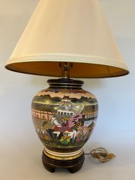 Chinoiserie Jar Adapted For Use As Table Lamp