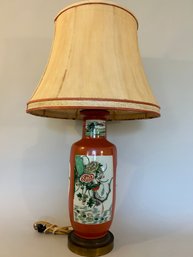 Vintage Chinese Porcelain Vase Mounted As A Lamp