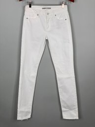 Vince Size 25 White Jeans With Distressed Pockets