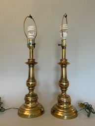 Pair Of Brass Lamps