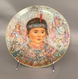 Edna Hibel, Nobility Of Children Collection Plate: Chief Red Feather