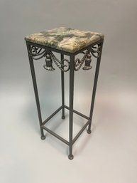 Small Square Marble Top Side Table With Metal Base