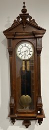 Viennese Regulator 2 Weight Wall Clock With Porcelain Face, Circa 1870