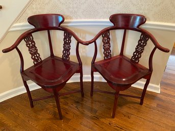 Pair Of Chinese Style Corner Chairs