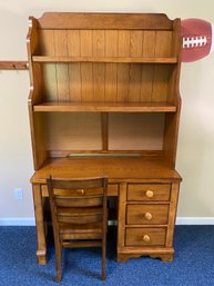 Stanley Desk And Hutch With Wood Chair