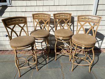 Four Frontage Upholstered Counter Stools