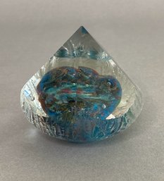 Signed Vintage Murano Art Glass Paperweight