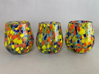 Three Murano Art Glass Tumblers