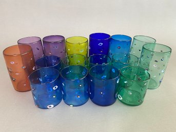 Collection Of Vintage Murano Highball And Double Old Fashioned Glasses