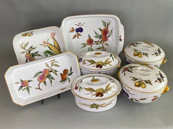 Collection Of Evesham Gold By Royal Worcester Serving Pieces