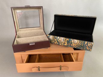 Leather Valet Boxes With Decorative Storage Box