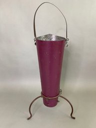 Painted And Hand Crafted Aluminum Footed Bucket