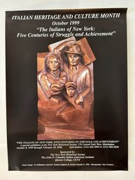 Vintage Art Poster, The Italians Of New York: Five Centuries Of Struggle And Achievement, 1999