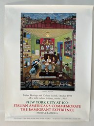 Vintage Art Poster, New York City At 100: Italian Americans Commemorate The Immigrant Experience, 1998