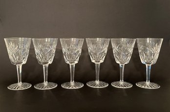 Set Of 6 Waterford Crystal Wine Glasses In Ashling