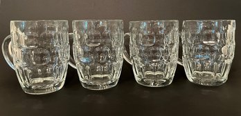 Set Of Six Thumbprint Beer Mugs With Pint, 27x Etched On Exterior,  France