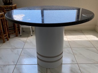 Karl Springer Style / Contemporary Round Granite Top Kitchen Table
