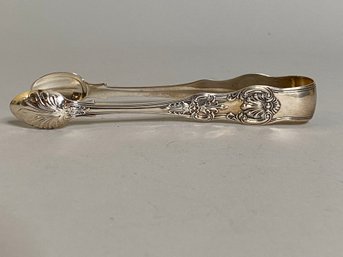 English Sterling Silver Sugar Tongs, Circa 1860