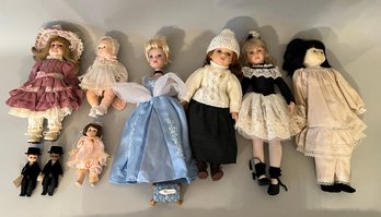 Group Of Nine Dolls