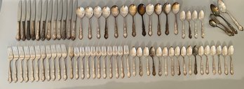 Partial Set Of Rogers Bros. Silver Plated Flatware In Heritage