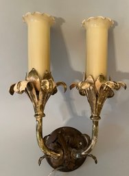 Painted Metal Double Sconce, Circa 1940