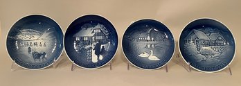 B&B Copenhagen Porcelain Blue And White Christmas Plates 1972 -1975