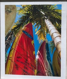 Framed Canvas Print Of Maui Surfboards