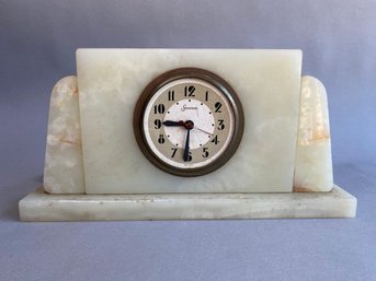 Art Deco Style Sessions Alabaster Mantle Clock