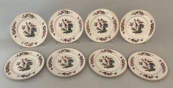 Set Of 7 Chinese Style Porcelain Plates, Audubon By Lambrian Ivory, America