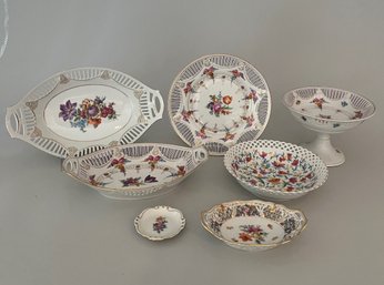 Group Of Shcuman Porcelain Reticulated Serving Pieces, Bavaria