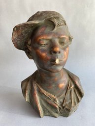 DeMartino, Painted Plaster Bust Of Boy