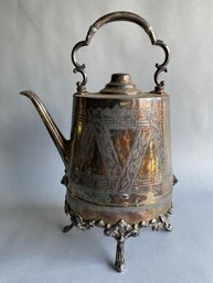 English Silver Plated Coffee Pot, 19th Century