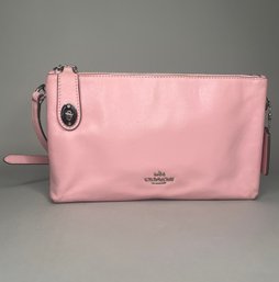 Coach Double Zip Leather Crossbody Pale Pink Bag