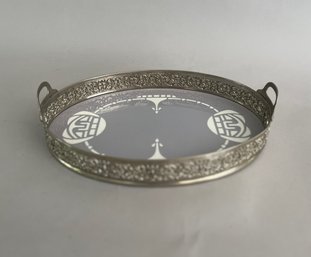 Silver's Brooklyn Ceramic And Silver Plated Tray, Made In Germany, Circa 1930