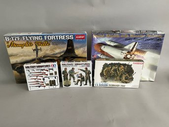 Model Kits: B-17F Flying Fortress, Space Shuttle, US Rangers Normandy 1944, Military Miniatures