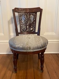 Victorian Style Slipper Chair On Casters