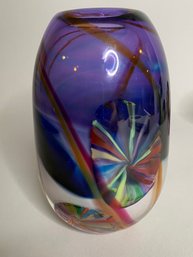 Vintage Studio Art Glass Vase, 1982