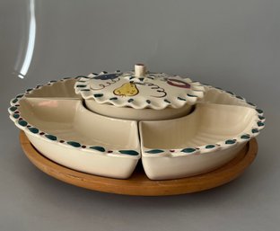 Vintage Lazy Susan Chip And Dip Serving Set