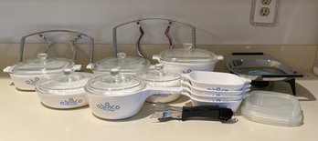 10 Pieces Of Corningware - With 4 Corningware Accessories