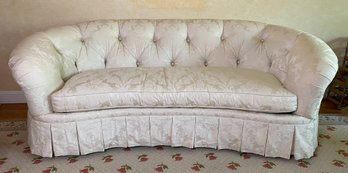 Stanford Furniture Co Tufted White Damask Sofa