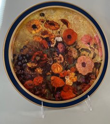 Tin Plate With Floral Decoration