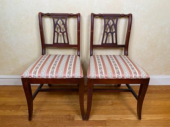 Pair Of Regency Style Side Chairs, Circa 1950