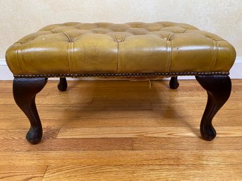 Leather Tufted Ottoman Or Foot Stool