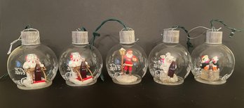 5 Illuminated Christmas Coca Cola Ornaments