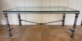 Pier 1 Giacometti Style Wrought Iron & Glass Coffee Table