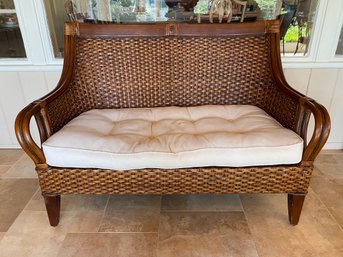 Pier 1 British Colonial Style Rattan Settee Or Love Seat