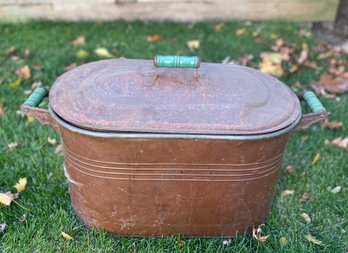 Copper Pot Or Beverage Tub With Lid