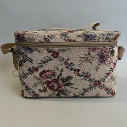 Travel Cosmetic Case In Needlepoint Fabric