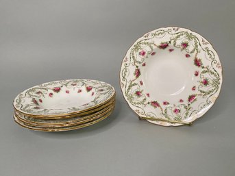 Set Of Five Royal Doulton Rimmed Dessert Bowls