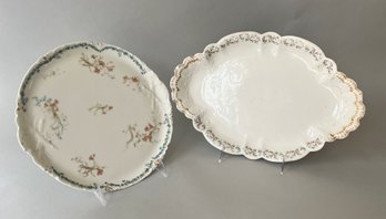 Two Antique Haviland Limoges Porcelain Platters, C. 1890